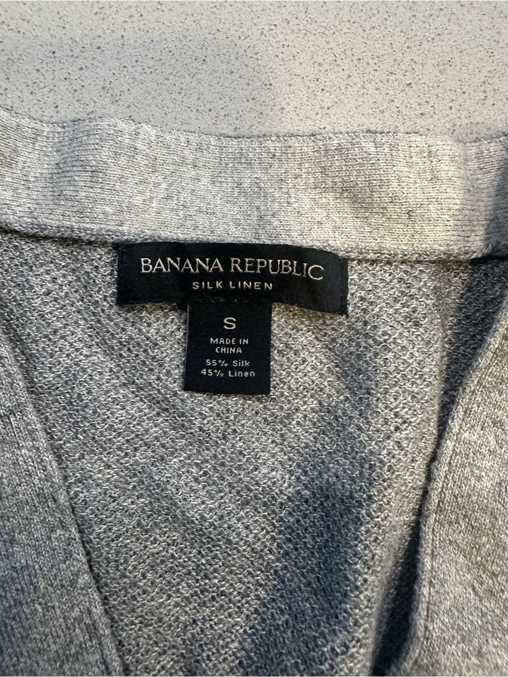 Banana Republic Light Gray V-Neck Button Cardigan
